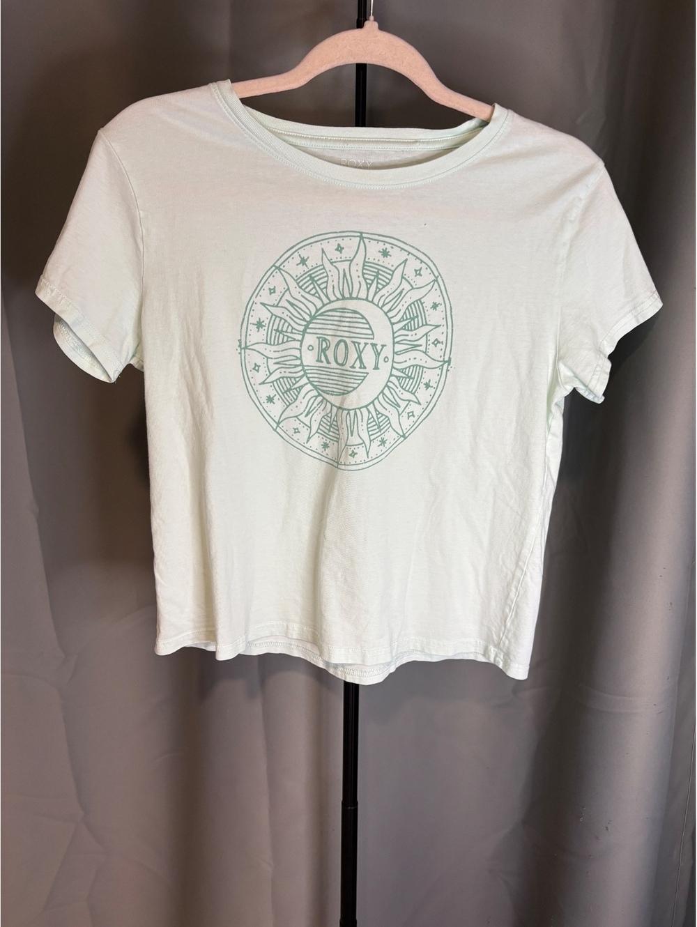 Roxy Girls Light Green Graphic T-Shirt Size XL (16)(CALL OUT)